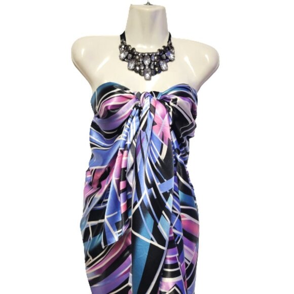 Pareo Sarong Skirt Swimsuit Cover Up Strapless Dress for Beach Vacation Wedding - Picture 1 of 8